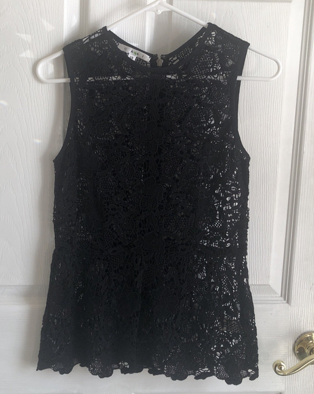 Whimsigoth womens XS shirt black guipure crochet needle openwork lace romantic